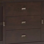 Credenza Grande con Ante in Vetro Temperato – Marrone Castagno Scuro