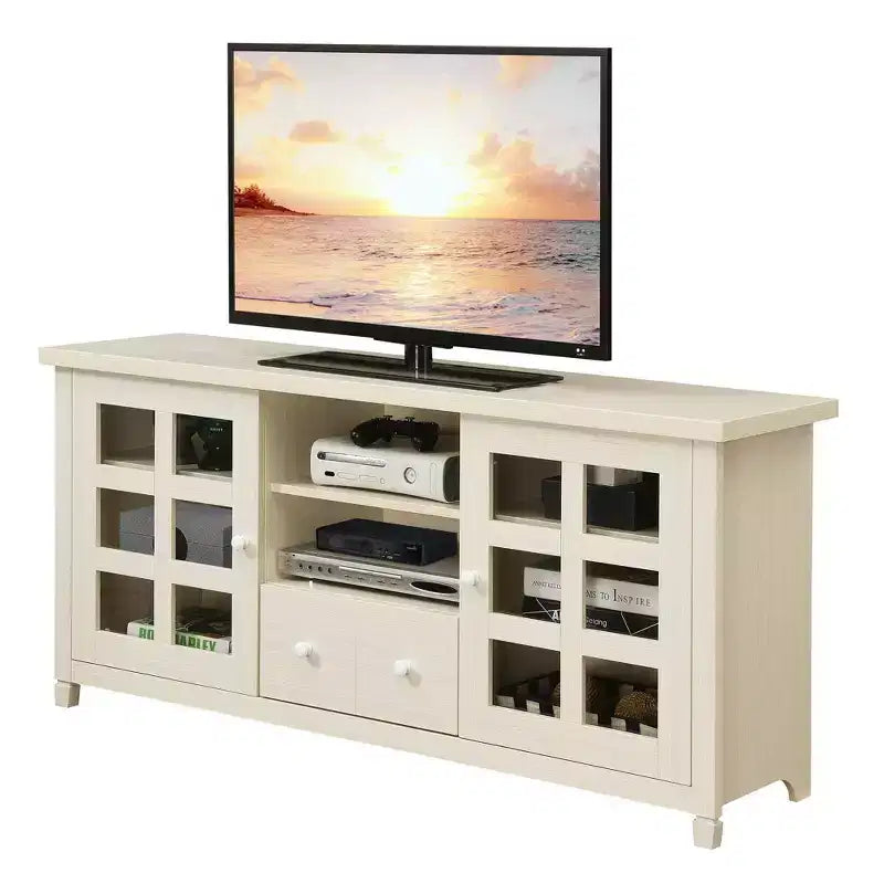 Mobile porta TV con vetrine e ripiani portaoggetti per TV fino a 65"