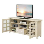 Mobile porta TV con vetrine e ripiani portaoggetti per TV fino a 65"