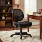 Ergonomic Task Chair Black - OSP Home Furnishings: Swivel, Mesh Lumbar Support, Adjustable Height