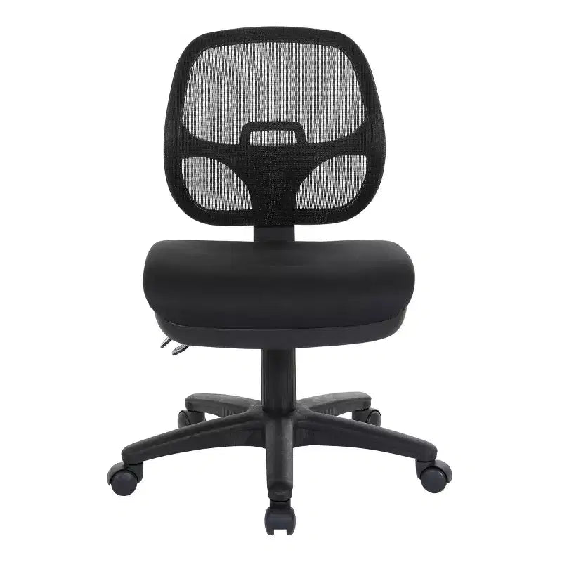 Sedia da ufficio ergonomica senza braccioli con schienale in rete e supporto lombare