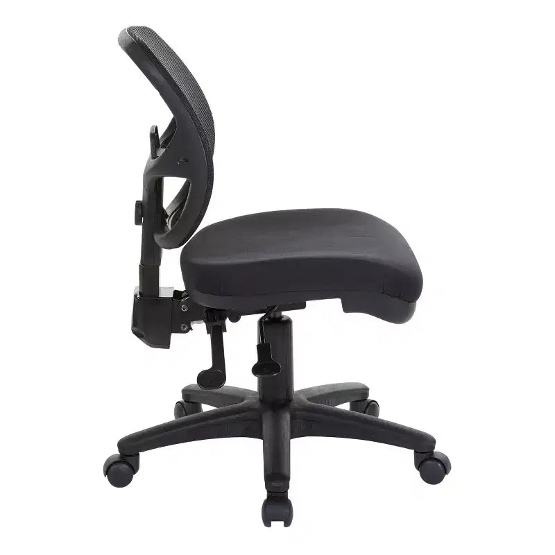 Sedia da ufficio ergonomica senza braccioli con schienale in rete e supporto lombare