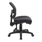 Sedia da ufficio ergonomica senza braccioli con schienale in rete e supporto lombare