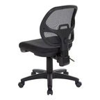 Sedia da ufficio ergonomica senza braccioli con schienale in rete e supporto lombare