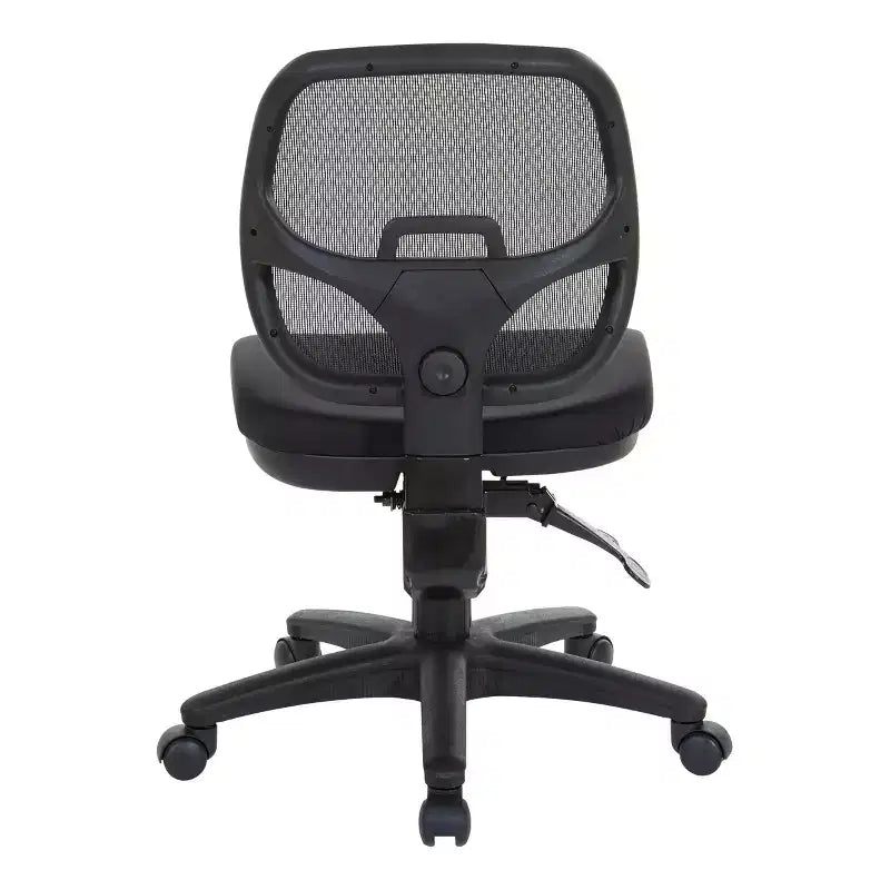 Sedia da ufficio ergonomica senza braccioli con schienale in rete e supporto lombare