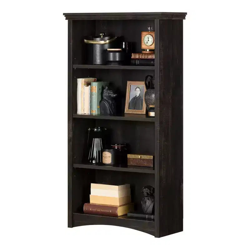 Libreria a 4 ripiani da 146,7 cm con ripiani regolabili – Nero