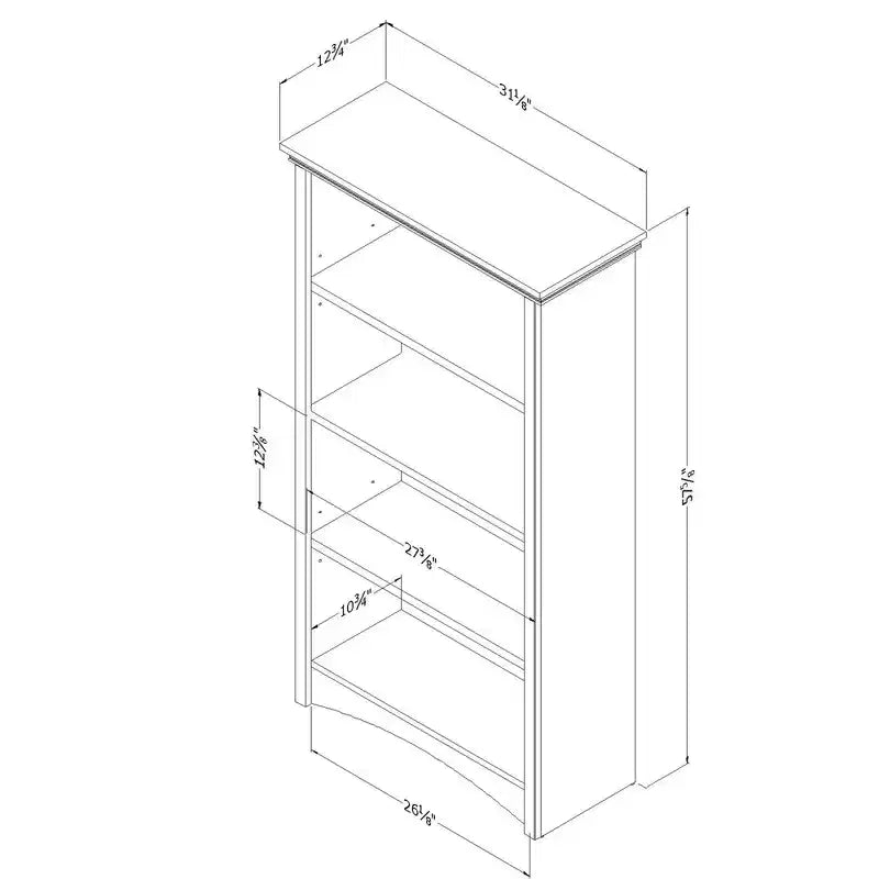 Libreria a 4 ripiani da 146,7 cm con ripiani regolabili – Nero