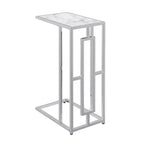 Town Square Chrome Faux Marble C End Table White Marble/Chrome - Breighton Home: Versatile Slide-Under Sofa Design, Geometric Frame