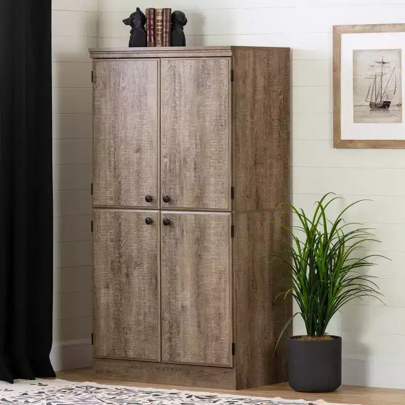 Mobile contenitore a 4 ante con finitura rovere