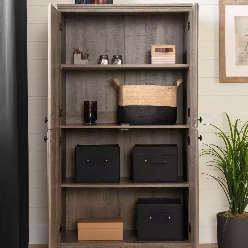 Mobile contenitore a 4 ante con finitura rovere