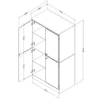 Mobile contenitore a 4 ante con finitura rovere