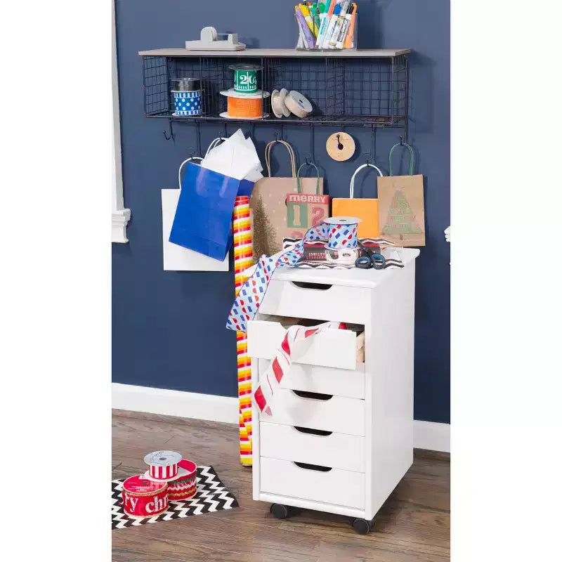 Carrello contenitore a 6 cassetti con rotelle