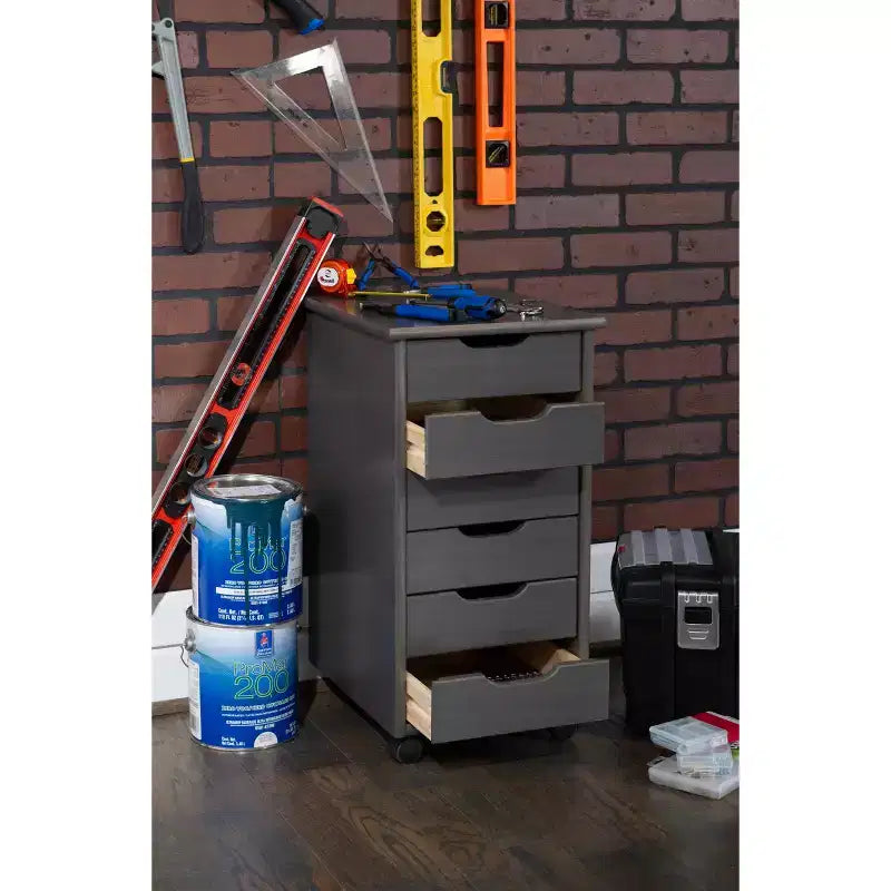 Carrello contenitore a 6 cassetti con rotelle