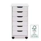 Carrello contenitore a 6 cassetti con rotelle