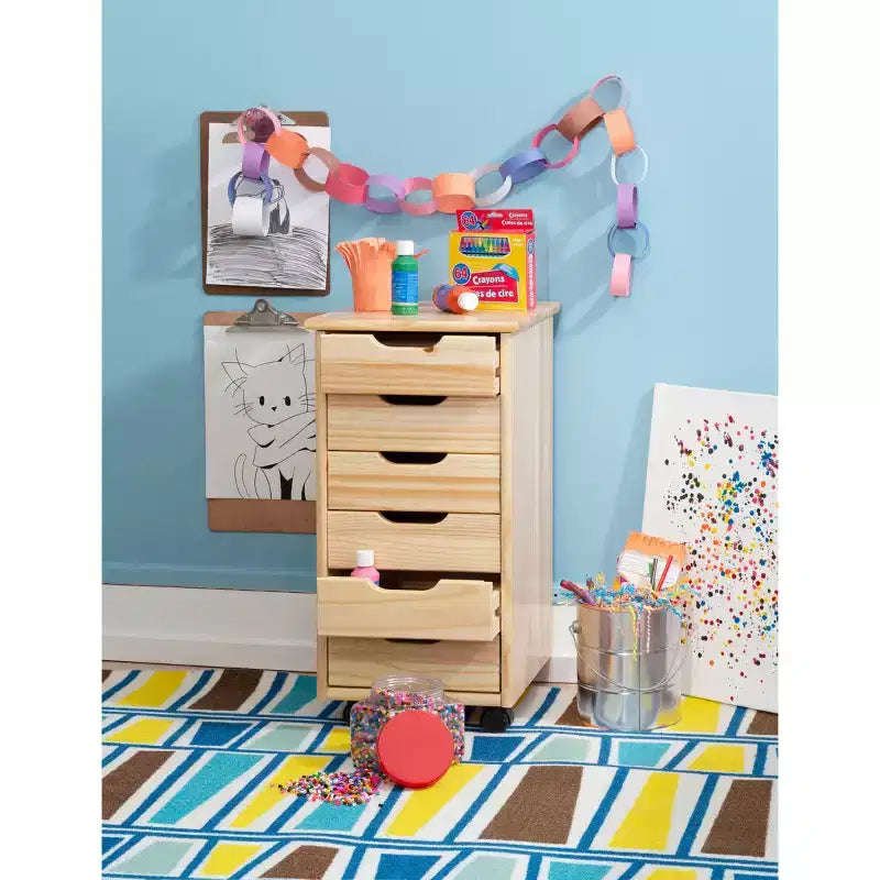 Carrello contenitore a 6 cassetti con rotelle
