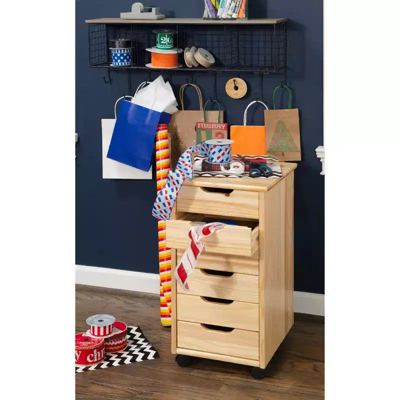 Carrello contenitore a 6 cassetti con rotelle