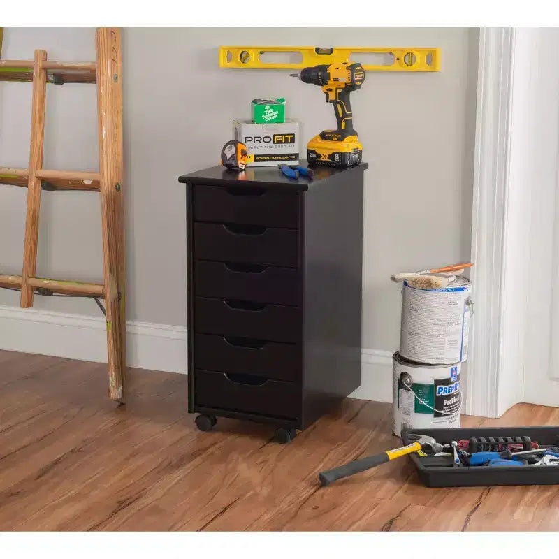 Carrello contenitore a 6 cassetti con rotelle