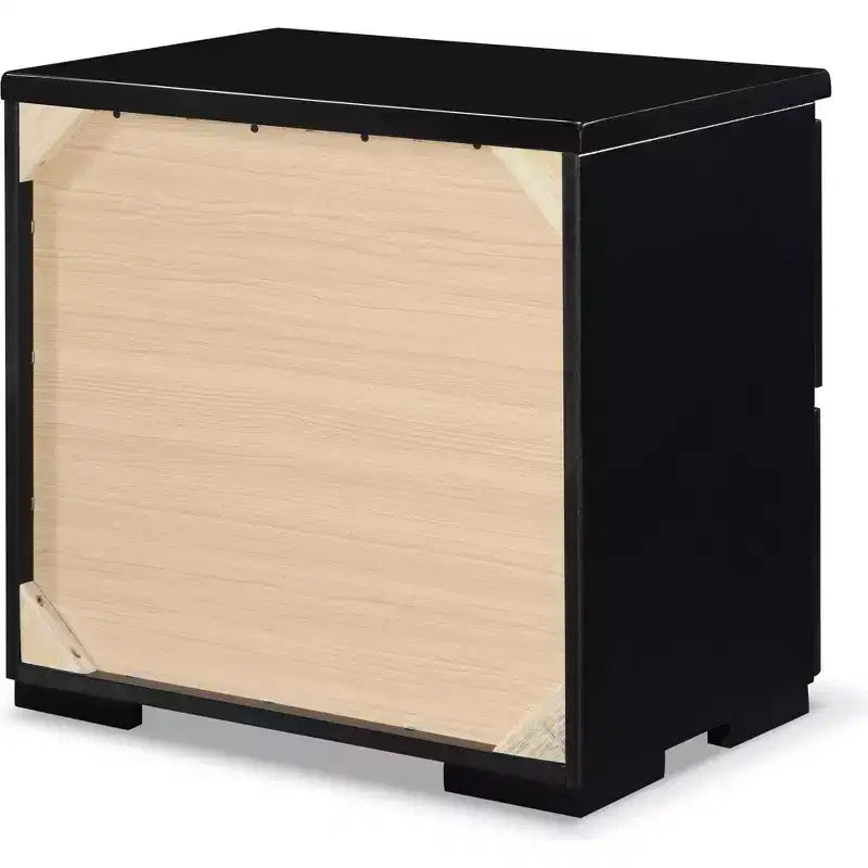Comodino a 2 cassetti con piano in legno di gomma