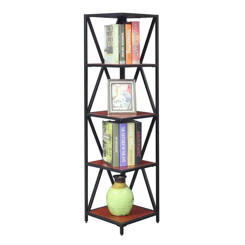 Libreria angolare a 5 ripiani in metallo