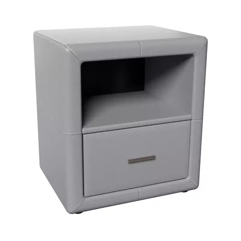Comodino Rivestito in Similpelle con Cassetto