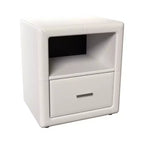 Comodino Rivestito in Similpelle con Cassetto