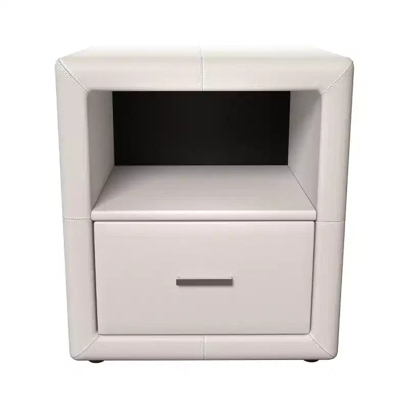 Comodino Rivestito in Similpelle con Cassetto