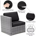 Costway 8 PCS Wicker Sofa Rattan Furniture Set Patio Furniture w/ Storage Table White\ Black\Turquoise\Red