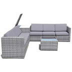 Costway 8 PCS Wicker Sofa Rattan Furniture Set Patio Furniture w/ Storage Table White\ Black\Turquoise\Red