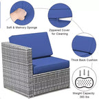 Costway 8 PCS Wicker Sofa Rattan Furniture Set Patio Furniture w/ Storage Table White\ Black\Turquoise\Red