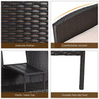 Costway Set da Salotto Patented Patio Rattan Divano a Due Posti Tavolo Sedie Imbottite