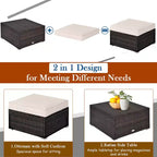 Costway 5PCS Patio Rattan Furniture Set Ottoman Table