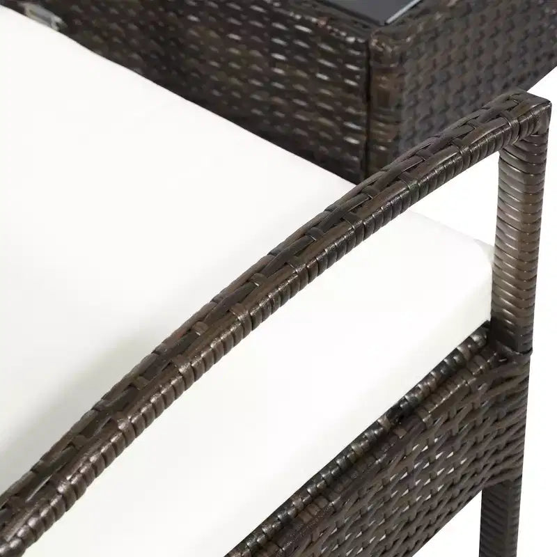 Outsunny Patio Porch Furniture Sets 4-PCS Rattan Wicker Chair w/ Table Conversation Set for Yard,Pool or Backyard Indoor/Outdoor Use