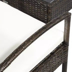 Outsunny Patio Porch Furniture Sets 4-PCS Rattan Wicker Chair w/ Table Conversation Set for Yard,Pool or Backyard Indoor/Outdoor Use