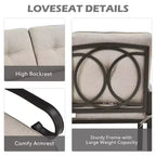 Costway Set Mobili da Giardino 2 Pezzi Panchina Tavolo Divanetto con Cuscini