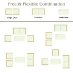 Costway Set Mobili da Giardino in Rattan 4 Pezzi con Divano Tavolo Scaffale Contenitore Cuscini