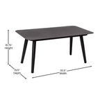 Flash Furniture Kierra Set 4 Pezzi da Conversazione Nero per Ogni Stagione con Cuscini Grigi Sfoderabili e Tavolino da Caffè in Metallo
