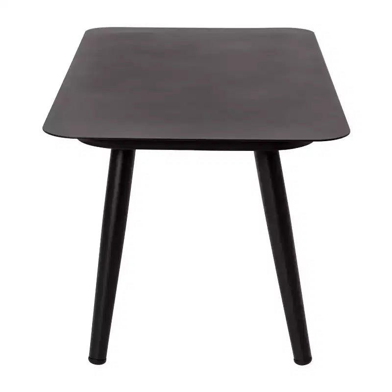 Flash Furniture Kierra Set 4 Pezzi da Conversazione Nero per Ogni Stagione con Cuscini Grigi Sfoderabili e Tavolino da Caffè in Metallo
