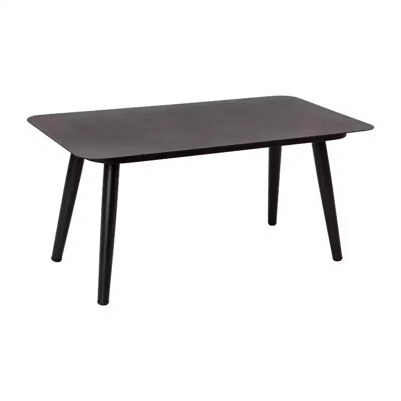 Flash Furniture Kierra Set 4 Pezzi da Conversazione Nero per Ogni Stagione con Cuscini Grigi Sfoderabili e Tavolino da Caffè in Metallo