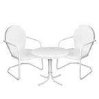 Northlight 3-Piece Retro Metal Tulip Chairs and Side Table Outdoor Set, White