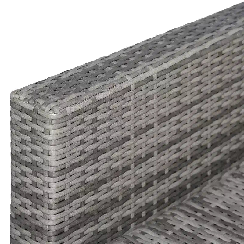 Outsunny Set Mobili da Giardino in Rattan Sintetico 4 Pezzi, Salottino da Esterno con 2 Poltrone, Divanetto a 2 Posti e Tavolino da Caffè con Piano in Vetro