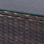 Outsunny Set Mobili da Giardino in Rattan Sintetico 4 Pezzi, Salottino da Esterno con 2 Poltrone, Divanetto a 2 Posti e Tavolino da Caffè con Piano in Vetro
