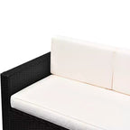 Outsunny Set Mobili da Giardino in Rattan Sintetico 4 Pezzi, Salottino da Esterno con 2 Poltrone, Divanetto a 2 Posti e Tavolino da Caffè con Piano in Vetro