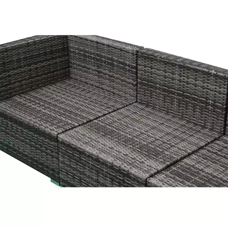 Set di divani Outsunny a 6 pezzi in rattan PE da esterno, set di mobili da conversazione componibili in vimini per patio con cuscini e tavolino da caffè