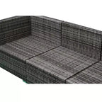 Set di divani Outsunny a 6 pezzi in rattan PE da esterno, set di mobili da conversazione componibili in vimini per patio con cuscini e tavolino da caffè