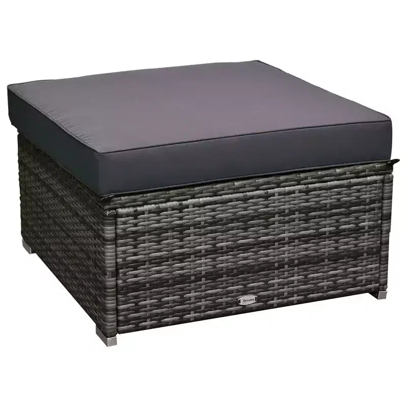 Set di divani Outsunny a 6 pezzi in rattan PE da esterno, set di mobili da conversazione componibili in vimini per patio con cuscini e tavolino da caffè