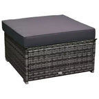 Set di divani Outsunny a 6 pezzi in rattan PE da esterno, set di mobili da conversazione componibili in vimini per patio con cuscini e tavolino da caffè