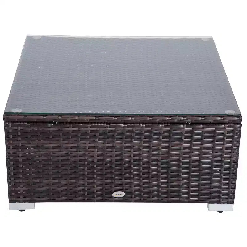 Set di divani Outsunny a 6 pezzi in rattan PE da esterno, set di mobili da conversazione componibili in vimini per patio con cuscini e tavolino da caffè