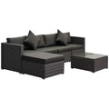 Set di divani Outsunny a 6 pezzi in rattan PE da esterno, set di mobili da conversazione componibili in vimini per patio con cuscini e tavolino da caffè