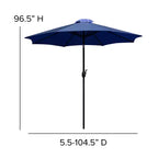 Merrick Lane Set da Pranzo da Esterno Cinque Pezzi in Finto Teak - Tavolo, Due Sedie Club Impilabili Senza Braccioli, Ombrellone Grigio da 2,7 m e Base