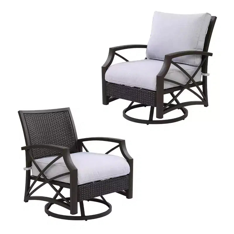 Set Kinger Home Lark da 3 pezzi con braciere a propano in vimini e telaio in alluminio